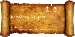 Körmöczy Vilmos névjegykártya