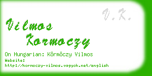 vilmos kormoczy business card