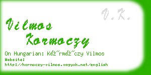 vilmos kormoczy business card